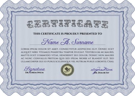 Certificate of achievement template. Vector certificate template.Printer friendly. Beauty design.