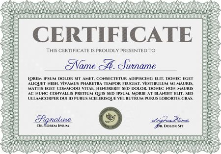 Certificate of achievement. Vector pattern that is used in money and certificate.With great quality guilloche pattern. Retro design.