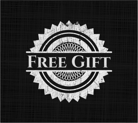 Free Gift chalkboard emblem on black board