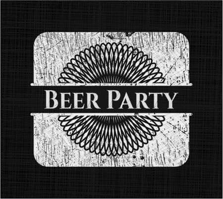 Beer Party written on a chalkboard