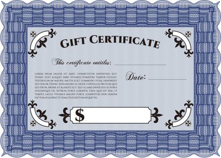 Gift certificate template. Detailed.Complex background. Excellent design.