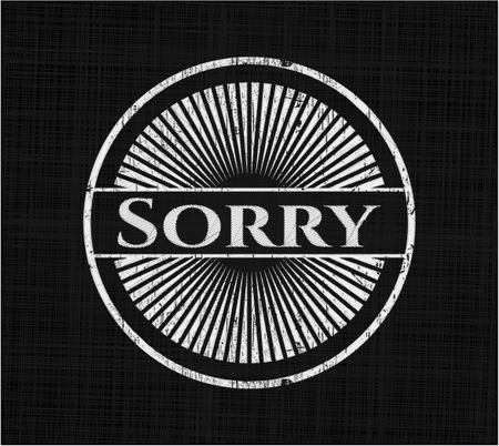 Sorry written with chalkboard texture