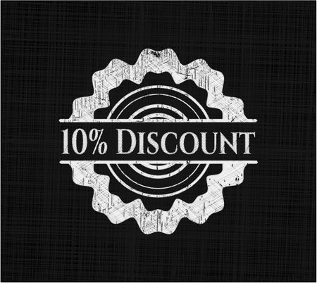 10% Discount written on a blackboard