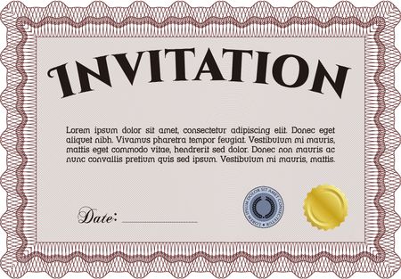 Vintage invitation. With quality background. Customizable, Easy to edit and change colors.Excellent design. 