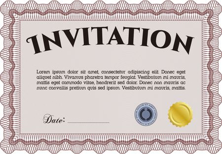 Vintage invitation. With quality background. Customizable, Easy to edit and change colors.Excellent design.