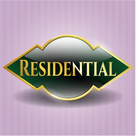 Residential gold shiny emblem