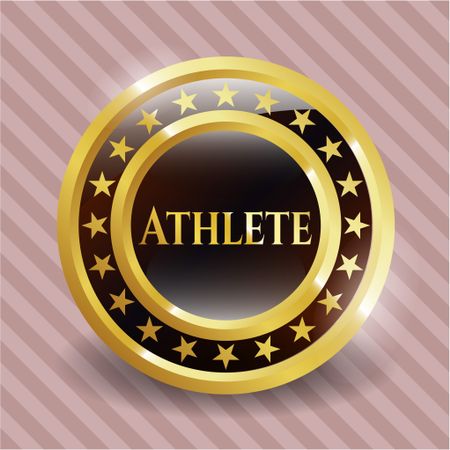 Athlete golden emblem or badge