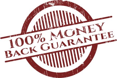 100% Money Back Guarantee rubber grunge stamp