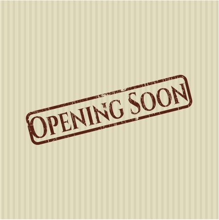 Opening Soon rubber grunge texture seal