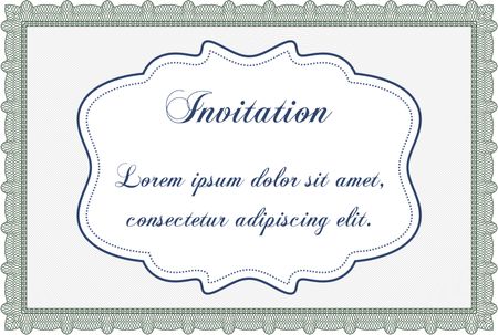 Retro invitation template. Detailed.With complex linear background. Lovely design. 