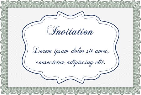 Retro invitation template. Detailed.With complex linear background. Lovely design.