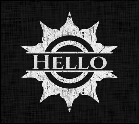 Hello written with chalkboard texture