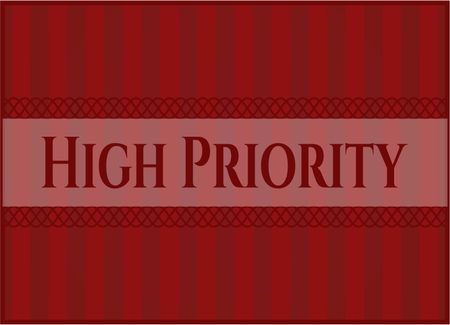 High Priority colorful card