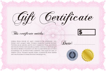 Modern gift certificate. With quality background. Detailed.Artistry design. 