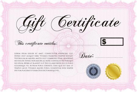 Modern gift certificate. With quality background. Detailed.Artistry design.