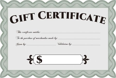 Modern gift certificate. Detailed.Printer friendly. Excellent complex design. 