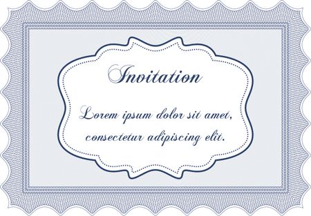 Formal invitation template. Excellent design. With guilloche pattern and background. Customizable, Easy to edit and change colors.