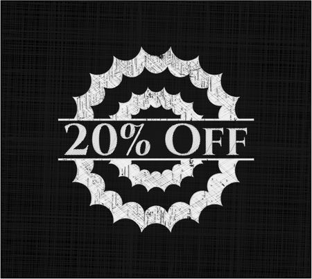 20% Off written on a blackboard