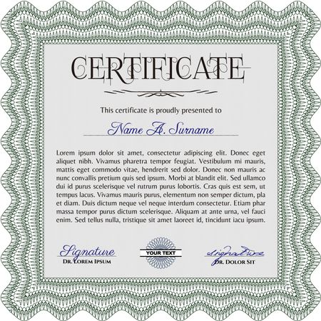 Sample Certificate. Money style.Easy to print. Artistry design. 