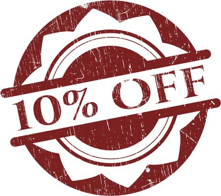 10% Off rubber seal with grunge texture