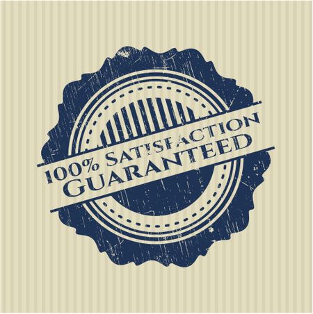 100% Satisfaction Guaranteed rubber grunge seal