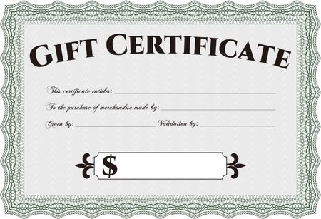 Gift certificate template. Lovely design. Customizable, Easy to edit and change colors.With great quality guilloche pattern. 