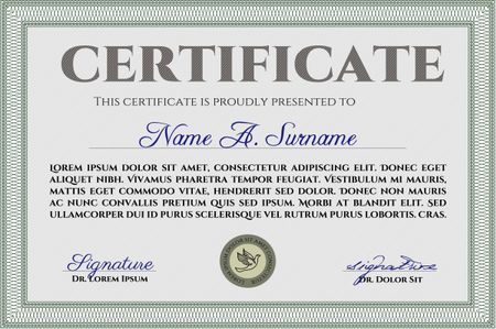 Certificate of achievement template. Vector pattern that is used in currency and diplomas.Superior design. With quality background. 