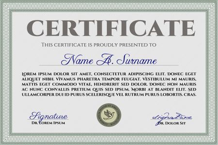 Certificate of achievement template. Vector pattern that is used in currency and diplomas.Superior design. With quality background.