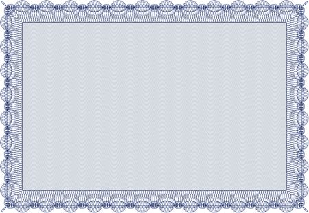 Certificate of achievement. Border, frame.Cordial design. With complex background. 
