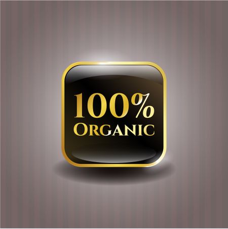 100% Organic gold badge or emblem