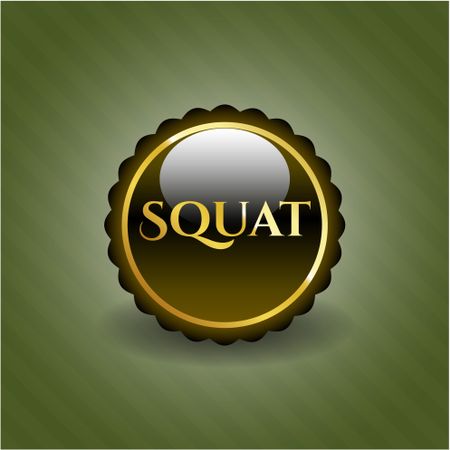 Squat shiny badge or emblem