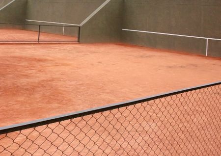 tennis practice walls on clay
