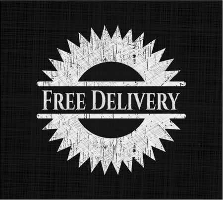 Free Delivery written with chalkboard texture