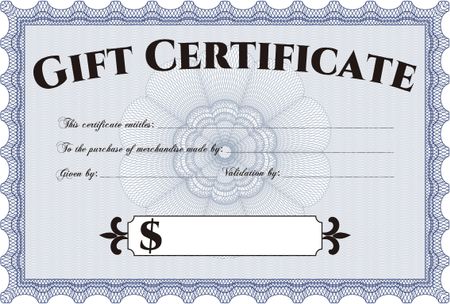 Vector Gift Certificate template. Border, frame.Retro design. With guilloche pattern. 