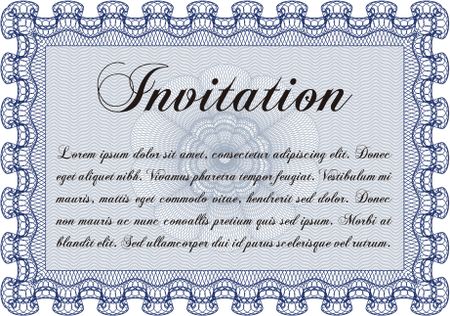 Retro vintage invitation. With linear background. Vector illustration.Excellent design. 