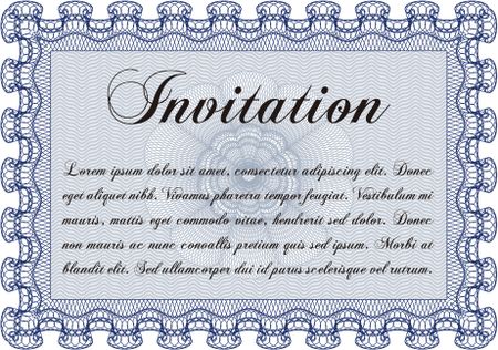 Retro vintage invitation. With linear background. Vector illustration.Excellent design.