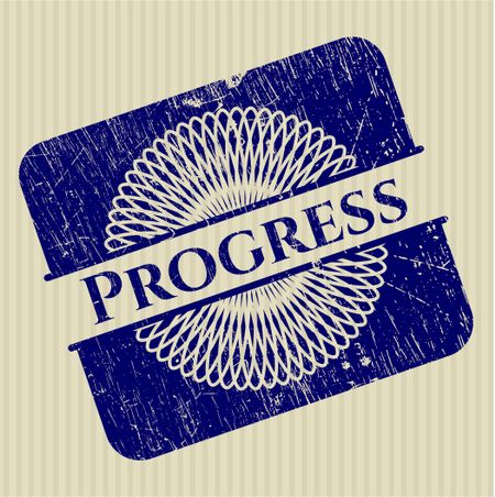 Progress rubber grunge stamp