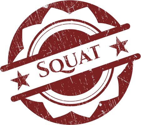 Squat rubber stamp with grunge texture