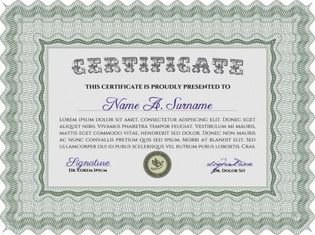 Sample Certificate. With complex background. Vector pattern that is used in currency and diplomas.Complex design. 