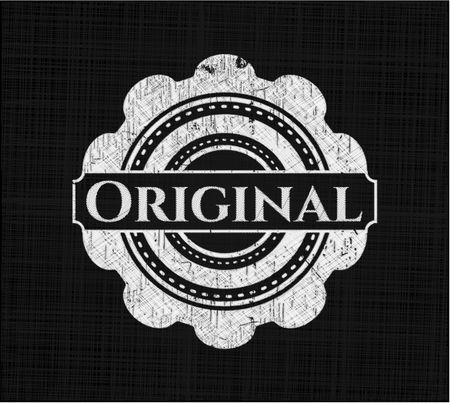 Original chalkboard emblem on black board