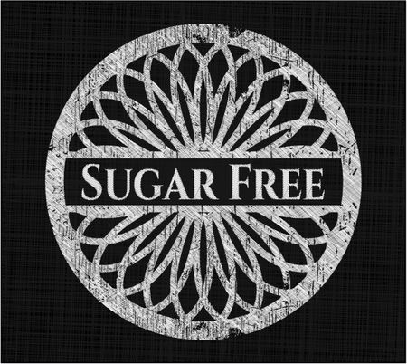 Sugar Free chalkboard emblem on black board