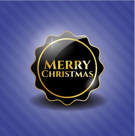 Merry Christmas black shiny badge
