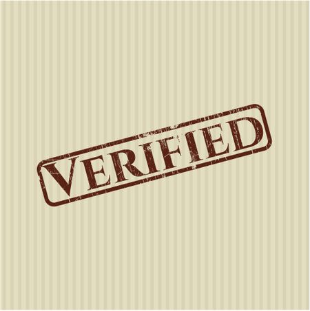 Verified rubber grunge texture stamp