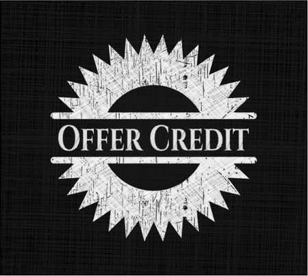 Offer Credit chalk emblem written on a blackboard