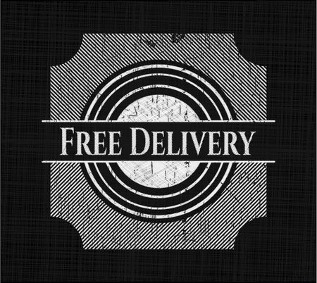 Free Delivery chalkboard emblem on black board