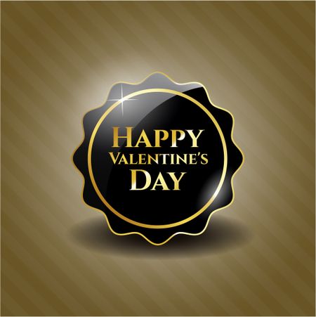 Happy Valentine's Day black emblem