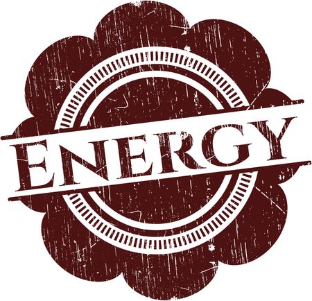 Energy rubber stamp with grunge texture