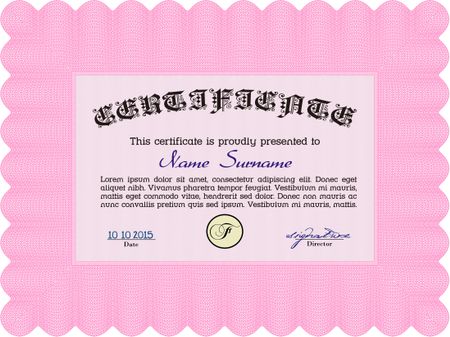 Diploma or certificate template. Good design. With complex background. Frame certificate template Vector.