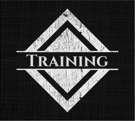 Training written with chalkboard texture