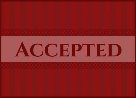 Accepted card or banner